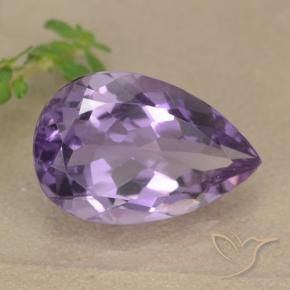 5.22 ct Violet Amethyst Stone, Natural Amethyst in Pear Facet Shape for Sale