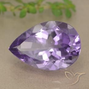 5.10 ct Violet Amethyst Stone, Natural Amethyst in Pear Facet Shape for Sale