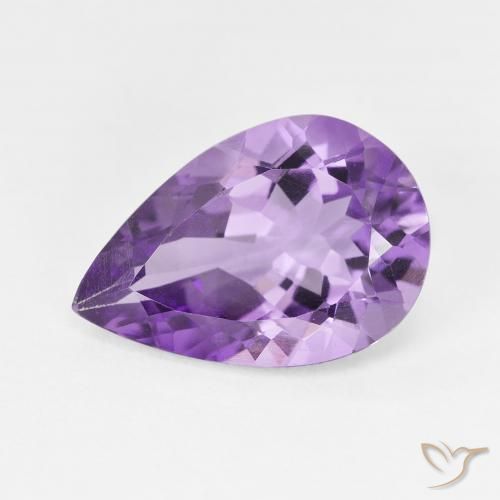 4.43ct Natural Medium Violet Amethyst, Pear Shape, VVS-VS