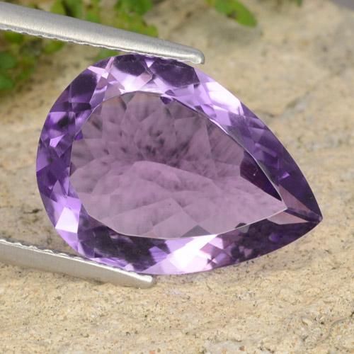 5.73ct Natural Pinkish Violet Amethyst, Pear Shape, VVS-VS