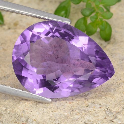 6.86ct Natural Deep Violet Amethyst, Pear Shape, VVS-VS