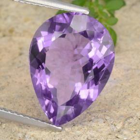 6.86 ct Violet Amethyst Stone, Natural Amethyst in Pear Facet Shape for Sale