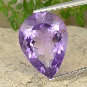 8.80 ct Violet Amethyst Stone, Natural Amethyst in Pear Facet Shape for Sale