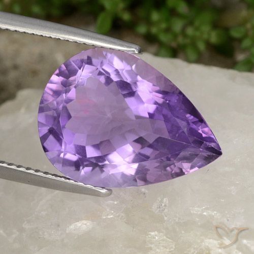 8.73ct Natural Medium Violet Amethyst, Pear Shape, VVS-VS