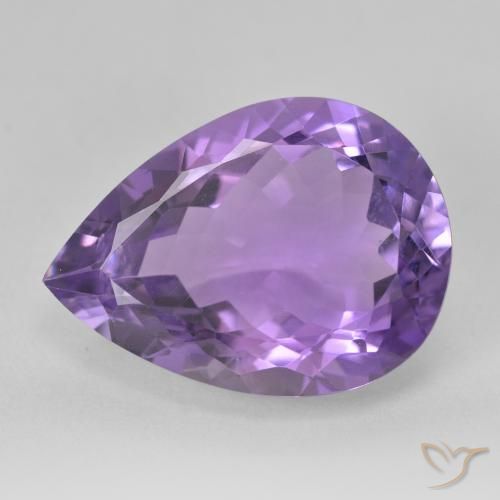 9.65 ct Pear Cut Amethyst, 18.1 x 13.2 mm From Brazil, Photo A