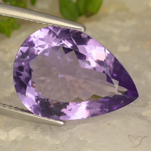 8.7 ct Pear Cut Amethyst, 17.9 x 13 mm From Brazil, Photo A