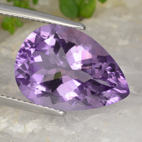 8.86ct Pear Facet Violet Amethyst from Brazil, Dimension 17.7 x 12.6mm, Natural untreated Gemstone, VVS-VS Clarity, 1 piece Amethyst in Purplish Violet Color, Mohs Hardness of 7 suitable for daily wear jewelry, Stone of the Mind, Photo A