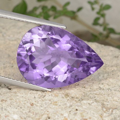8.45 ct Pear Cut Amethyst, 18 x 12.8 mm From Brazil, Photo A