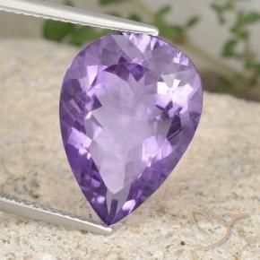 8.45 ct Violet Amethyst Stone, Natural Amethyst in Pear Facet Shape for Sale