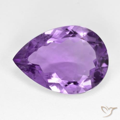 8.08 ct Pear Cut Amethyst, 17.9 x 12.9 mm From Brazil, Photo A