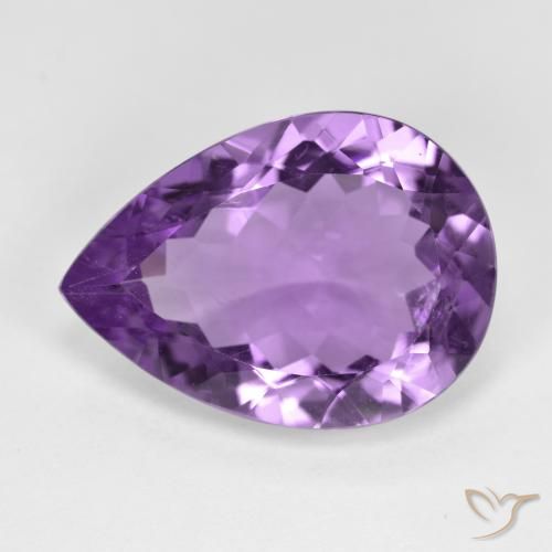 8.34ct Natural Pinkish Violet Amethyst, Pear Shape, VS