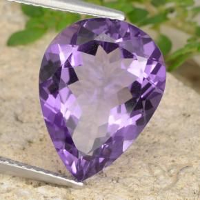6.63 ct Violet Amethyst Stone, Natural Amethyst in Pear Facet Shape for Sale