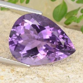 ピンクがかったバイオレット アメジスト 宝石 - 7.4ct ペアーファセット (ID: 478321)