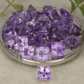 3.84 ctw Violet Amethyst Stones, Natural Amethyst in Princess-Cut Shape for Sale