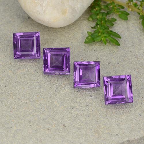 Medium Violet Аметист Камень - 1.4ct Квадратная форма ступенчатая огранка (ID: 482715)