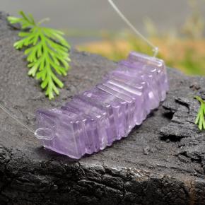 Light Pinkish Violet Аметист Камень - 0.8ct Drilled Square Rondelle Slice (ID: 487979)