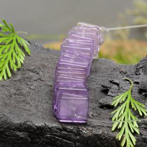 Pinkish Iris Violet Аметист Камень - 1ct Drilled Square Rondelle Slice (ID: 487989)
