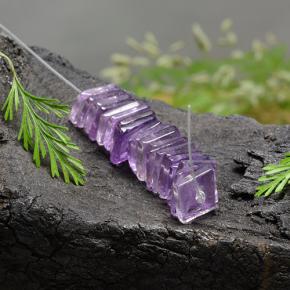 Medium Violet Аметист Камень - 0.8ct Drilled Square Rondelle Slice (ID: 488603)