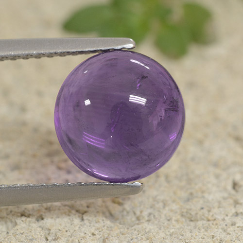 Medium Violet Amethyst Gem - 2.9ct Round Cabochon (ID: 493276)