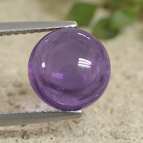 Medium Violet Amethyst Gem - 3.2ct Round Cabochon (ID: 493279)