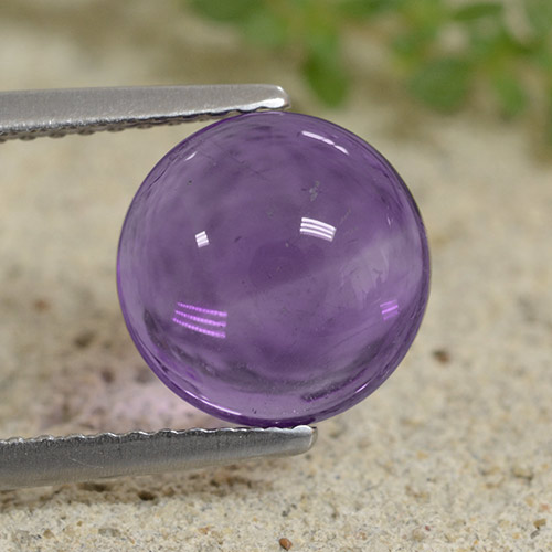 Medium Violet Аметист Камень - 2.7ct Круглый Кабошон (ID: 493283)
