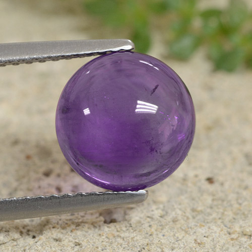 Medium Violet Аметист Камень - 2.8ct Круглый Кабошон (ID: 493285)
