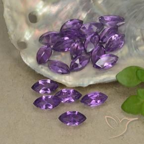 3.14 ctw Violet Amethyst Stones, Natural Amethyst in Marquise Facet Shape for Sale