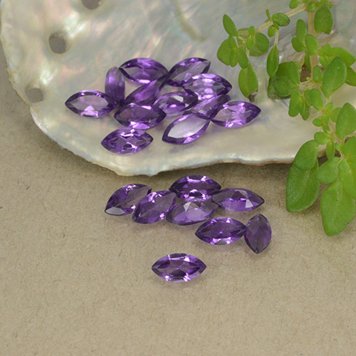 Intense Violet Аметист Камень - 0.1ct Фасетная Маркиза (ID: 493325)