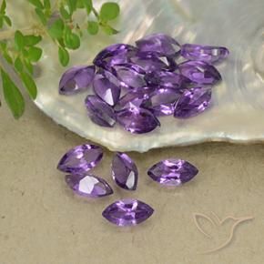 3.16 ctw Violet Amethyst Stones, Natural Amethyst in Marquise Facet Shape for Sale