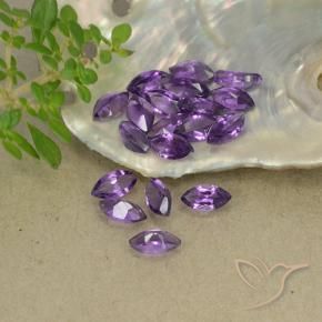 Amethyst Gemstones in 5 x 2.5 mm Size for Sale, Amethyst Stones in Intense Violet Color