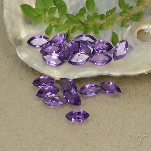 Темно-фиолетовый Аметист Камень - 0.2ct Фасетная Маркиза (ID: 493350)