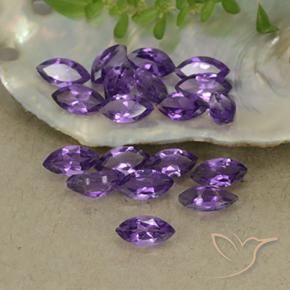 3.15 ctw Violet Amethyst Stones, Natural Amethyst in Marquise Facet Shape for Sale