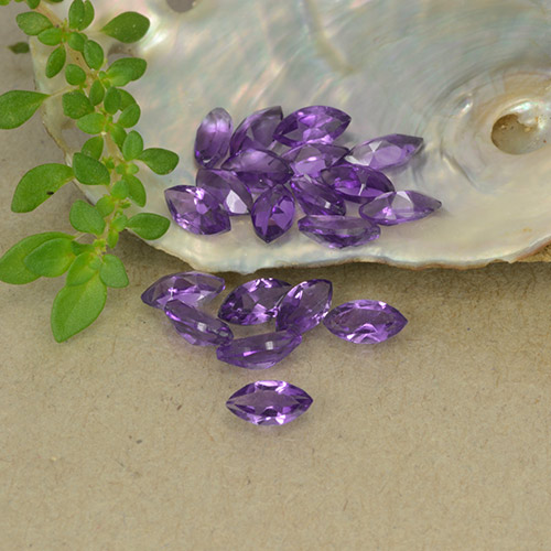 tiefviolett Amethyst Edelstein - 0.2ct Marquiseschliff (ID: 493480)