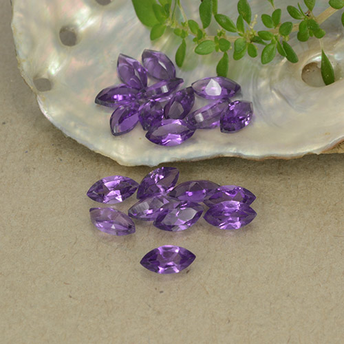 深紫罗兰色 紫水晶 Gem - 0.2ct 马眼切面 (ID: 493482)