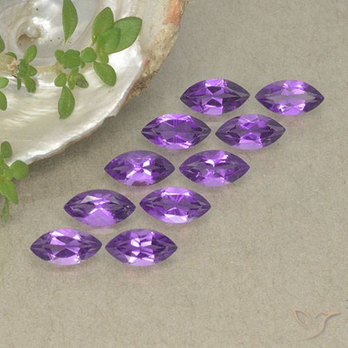 2.57 ct Marquise Cut Amethyst, 6 x 3.1 mm From Brazil, Photo A