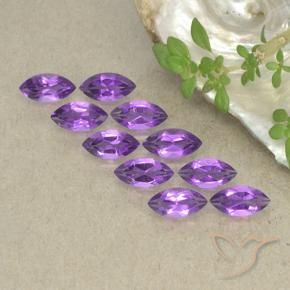 2.42 ctw Violet Amethyst Stones, Natural Amethyst in Marquise Facet Shape for Sale