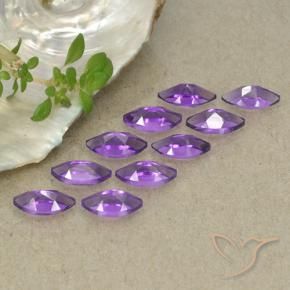 Amethyst Gemstones in 6 x 3 mm Size for Sale, Amethyst Stones in Intense Violet Color