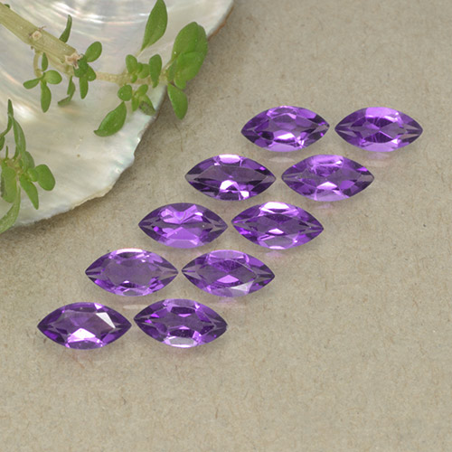 Lebhaftes Violett Amethyst Edelstein - 0.2ct Marquiseschliff (ID: 493571)