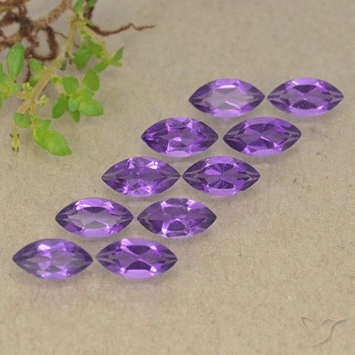 Medium-Dark Violet Amethyst Gem - 0.2ct Marquise Facet (ID: 493622)