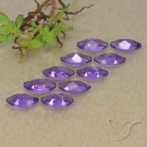 Amethyst Gemstones in 5.9 x 3 mm Size for Sale, Amethyst Stones in Deep Purplish Violet Color