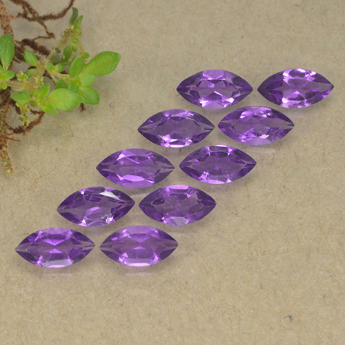 Vivid Violet Аметист Камень - 0.2ct Фасетная Маркиза (ID: 493629)