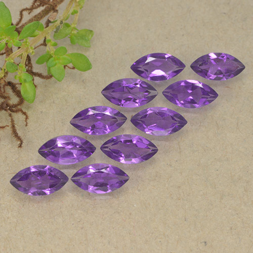 Vivid Violet Аметист Камень - 0.2ct Фасетная Маркиза (ID: 493630)