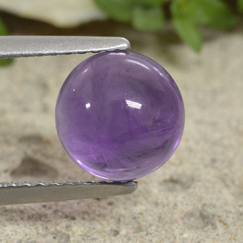 Pinkish Iris Violet Amethyst Gem - 2.3ct Round Cabochon (ID: 493679)