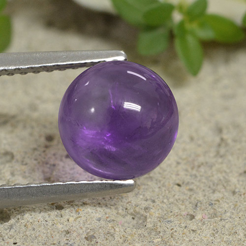 Medium Violet Amethyst Gem - 2.5ct Round Cabochon (ID: 493686)