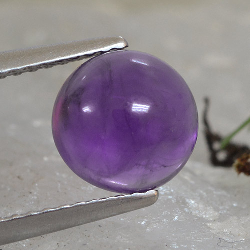 Medium Violet Amethyst Gem - 2ct Round Cabochon (ID: 493696)