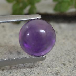 Medium Violet Amethyst Gem - 1.4ct Round Cabochon (ID: 493779)