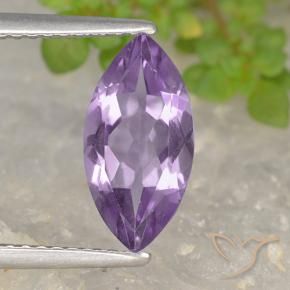 1.57 ct Violet Amethyst Stone, Natural Amethyst in Marquise Facet Shape for Sale