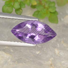 1.44 ct Violet Amethyst Gemstone, Amethyst Gem in Marquise Facet Shape for Sale.