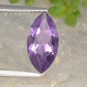 1.66 ct Violet Amethyst Stone, Natural Amethyst in Marquise Facet Shape for Sale
