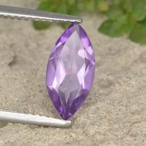 1.44 ct Violet Amethyst Stone, Natural Amethyst in Marquise Facet Shape for Sale